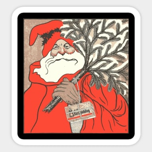 Christmas Pudding And Germanic Santa Vector Sticker